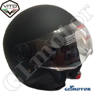 Bukósisak nyitott S, matt fekete Vito Loreto